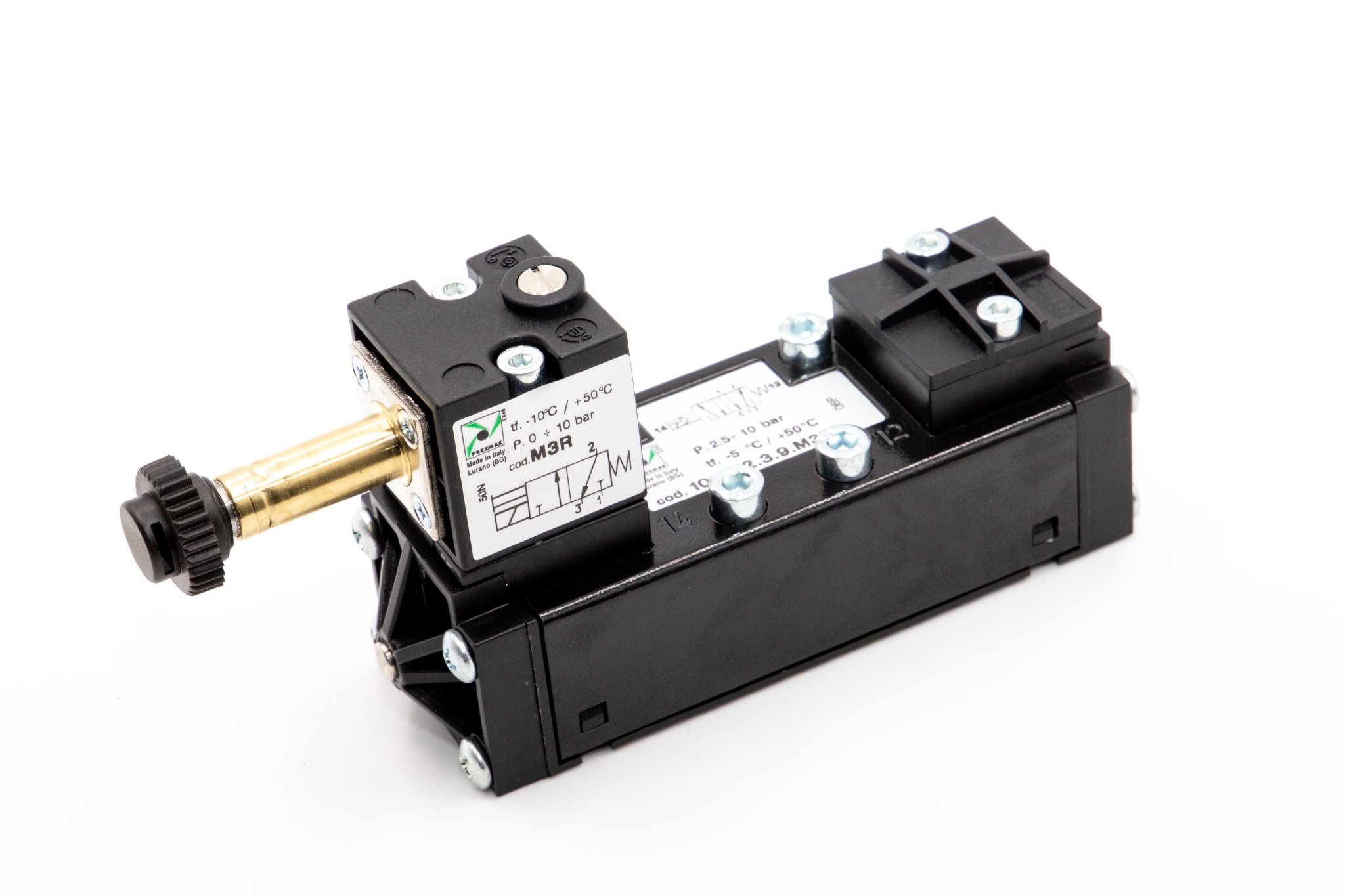 Electroválvula de tecnopolímero ISO 5599-1 5/2 talla 1 solenoide - diferencial con M3R