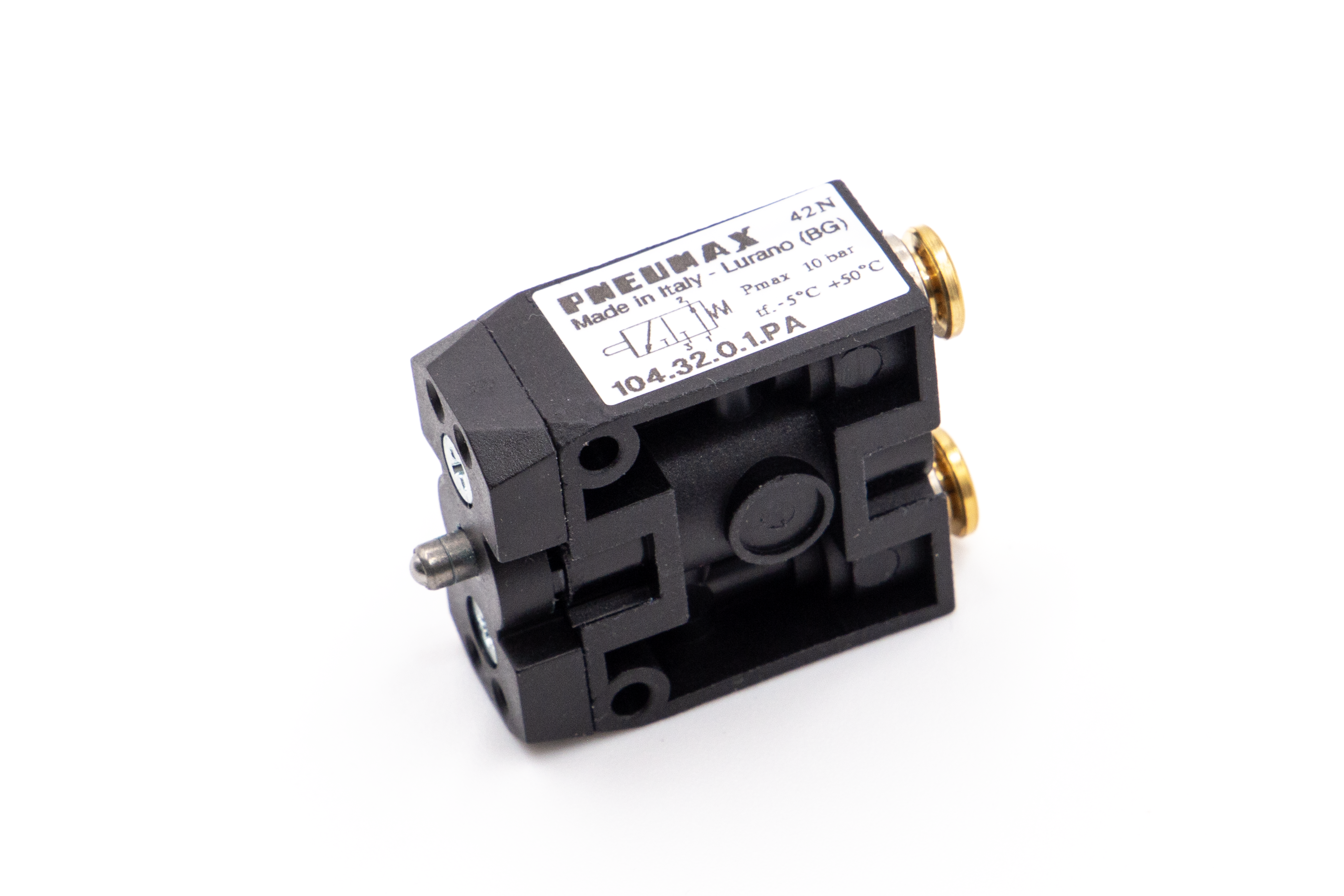 Microválvula 3/2 esfera - muelle