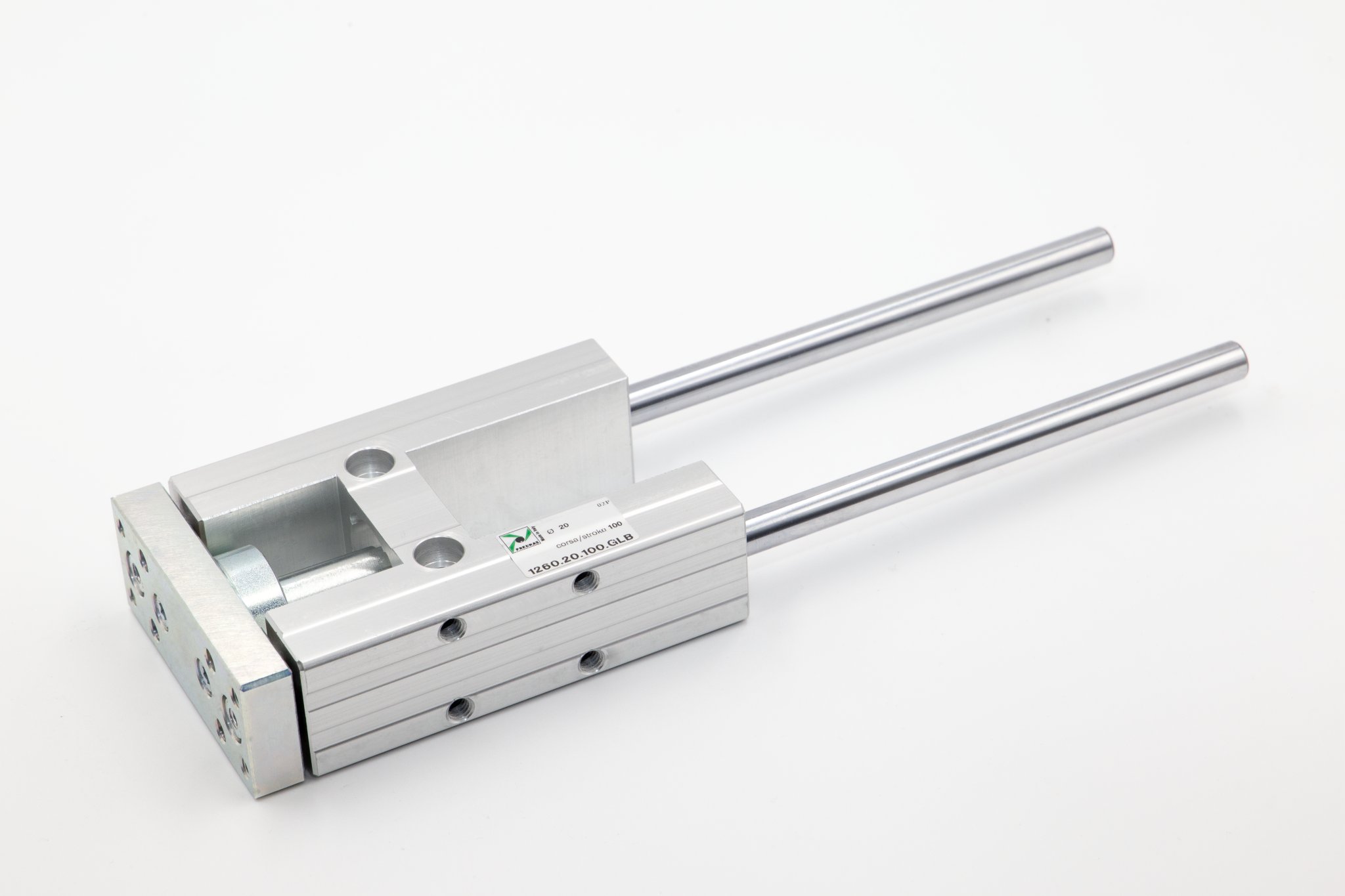 Unidad de guidado Ø25 carrera 100 ISO 6432 con casquillos de bronce sinterizado