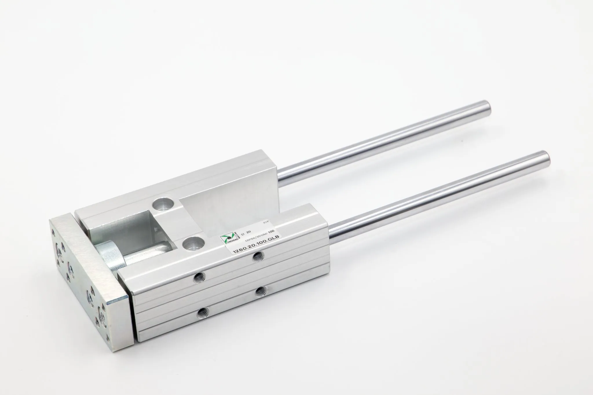 Unidad de guidado Ø25 carrera 100 ISO 6432 con casquillos de bronce sinterizado