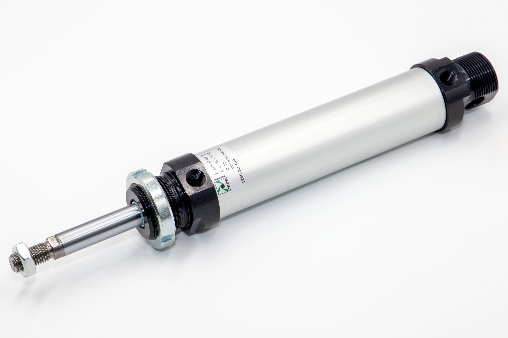 Microcilindro Ø12 carrera 25 de tapas roscadas doble efecto