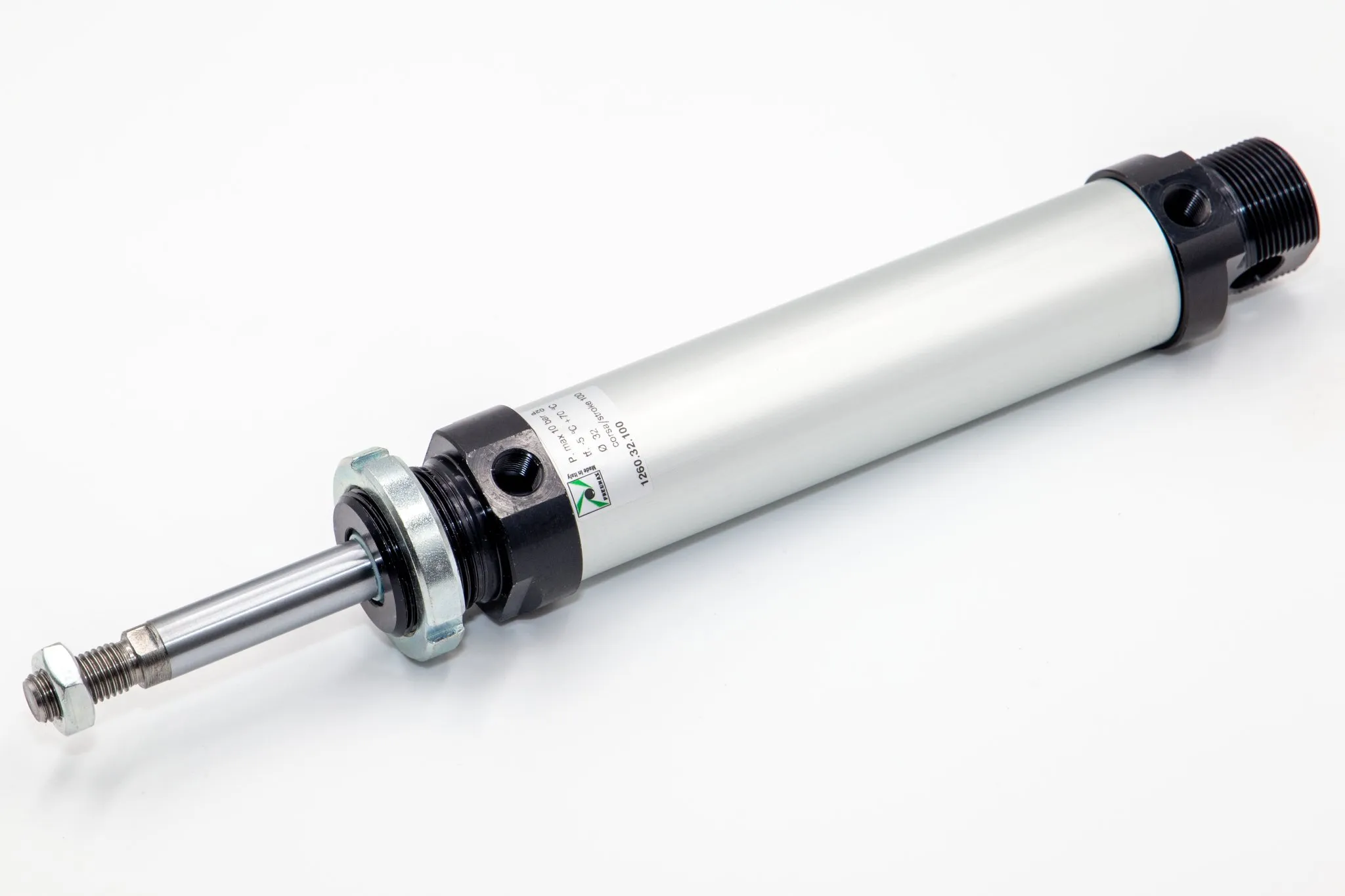 Microcilindro Ø25 carrera 350 de tapas roscadas doble efecto