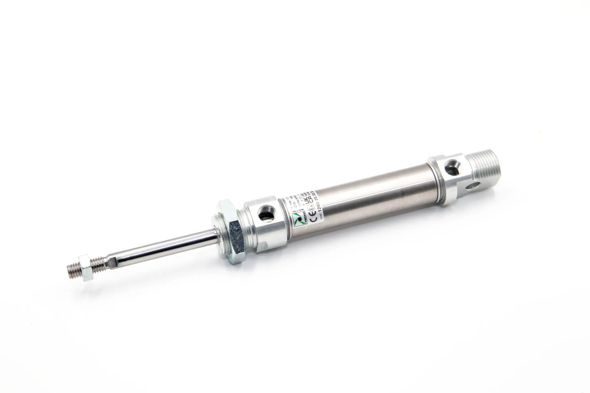 Microcilindro Ø20 carrera 25 de tapas roscadas, magnético y doble efecto