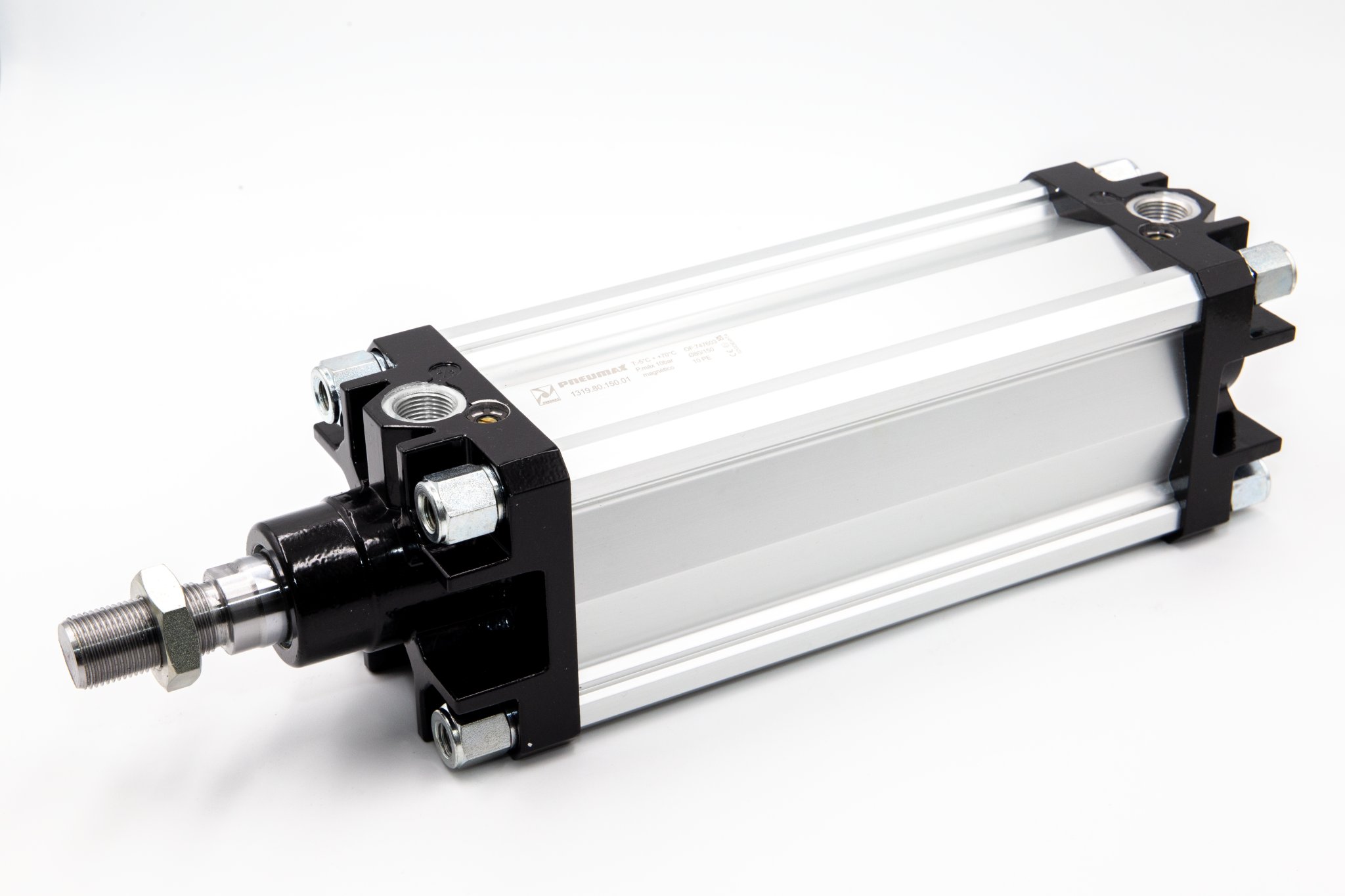 Cilindro Ø80 carrera 1400 versión base con vástago cromado magnético y doble efecto