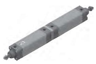 Cilindro ecoplus Ø80 carrera 300+200 versión tándem vástagos contrapuestos de acero inoxidable magnético y doble efecto