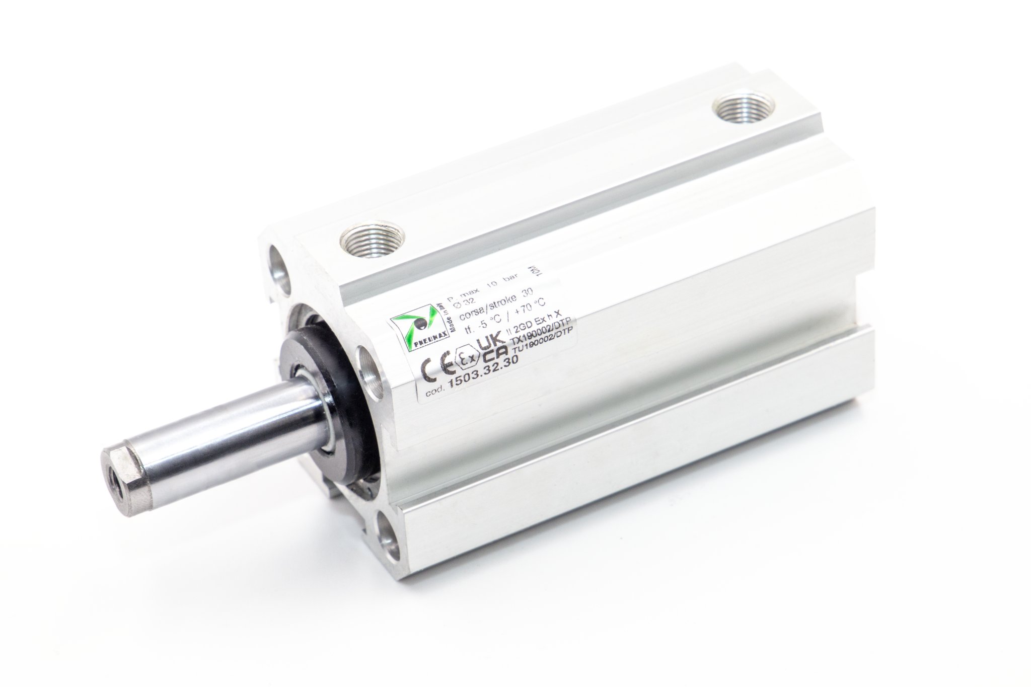 Cilindro compacto Ø50 carrera 10 versión base, magnético, juntas NBR y doble efecto