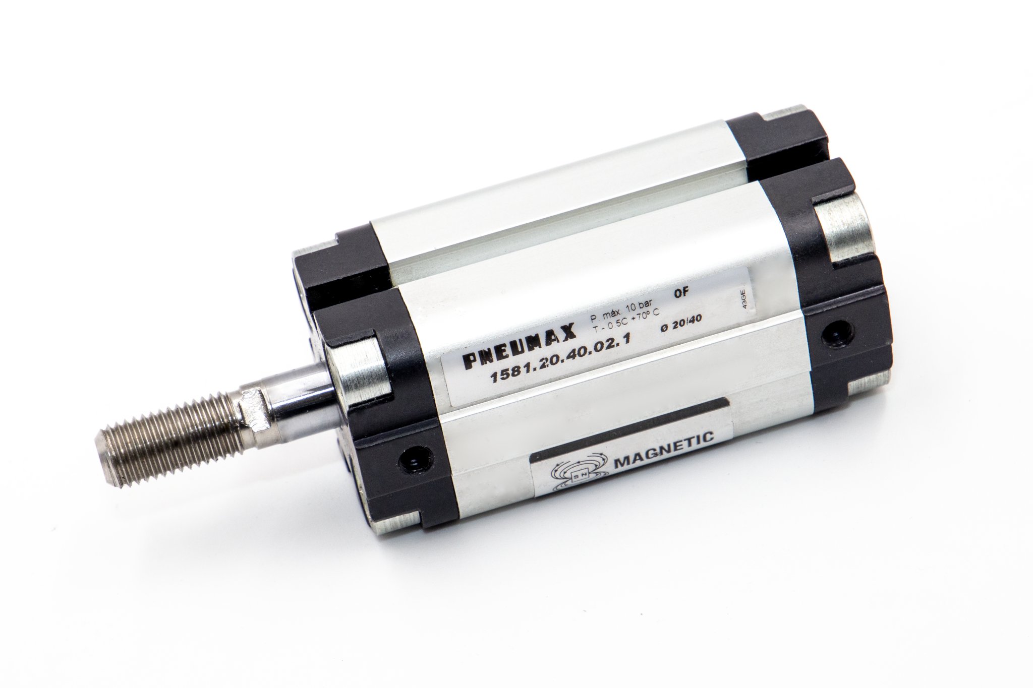 Cilindro Europe Ø20 carrera 40 versión antirotatorio, vástago de acero inoxidable, magnético y doble efecto