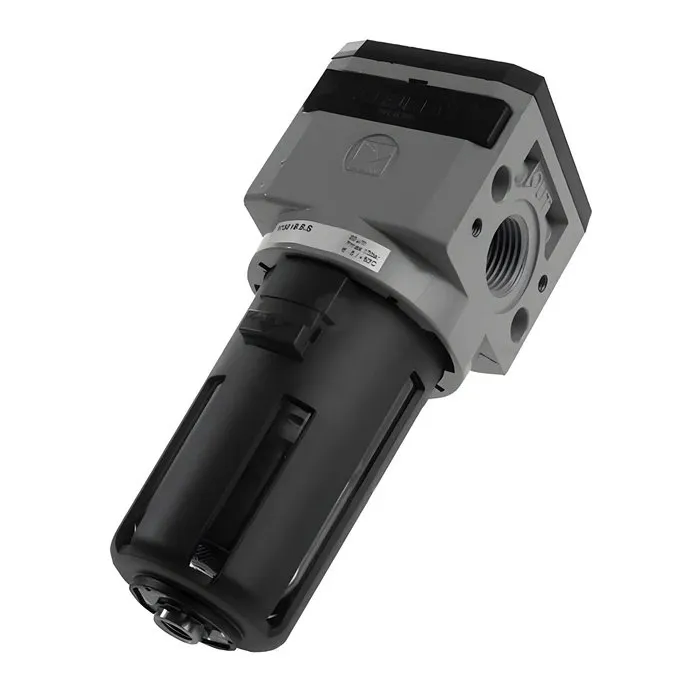 Filtro de cuerpo en aleación de zinc G1/4" - talla 1, 20 µm, purga semiautomática