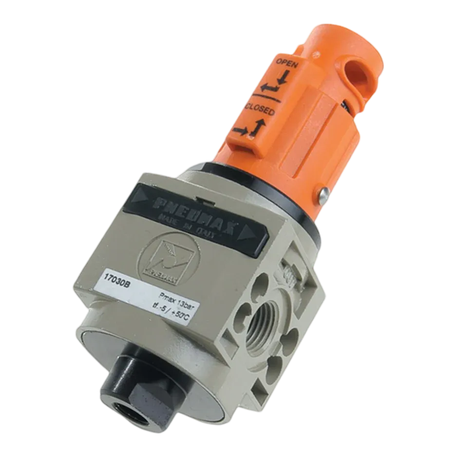 Válvula de corte manual de cuerpo en aluminio G1" - talla 4, pomo bloqueable