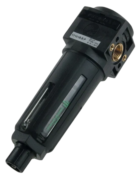 Filtro de cuerpo en tecnopolímero G1/4" - talla 1, 20 µm, purga semiautomática, vaso protegido