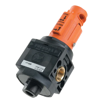 Válvula de corte manual de cuerpo en tecnopolímero G1/4" - talla 1, pomo bloqueable