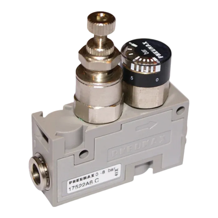 Regulador de presión con manómetro 0 - 8 bar tubo Ø4