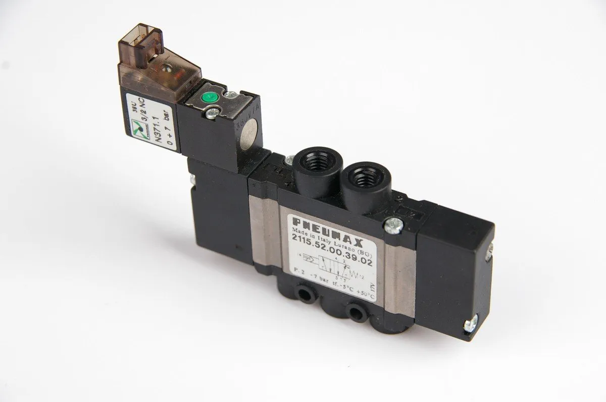 Electroválvula 10 mm FLAT 5/2 M5 solenoide - diferencial 24 VDC conexión 90º LED