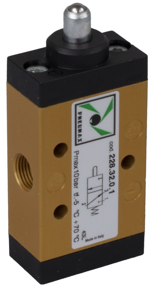 Válvula 3/2 G1/8" esfera - muelle