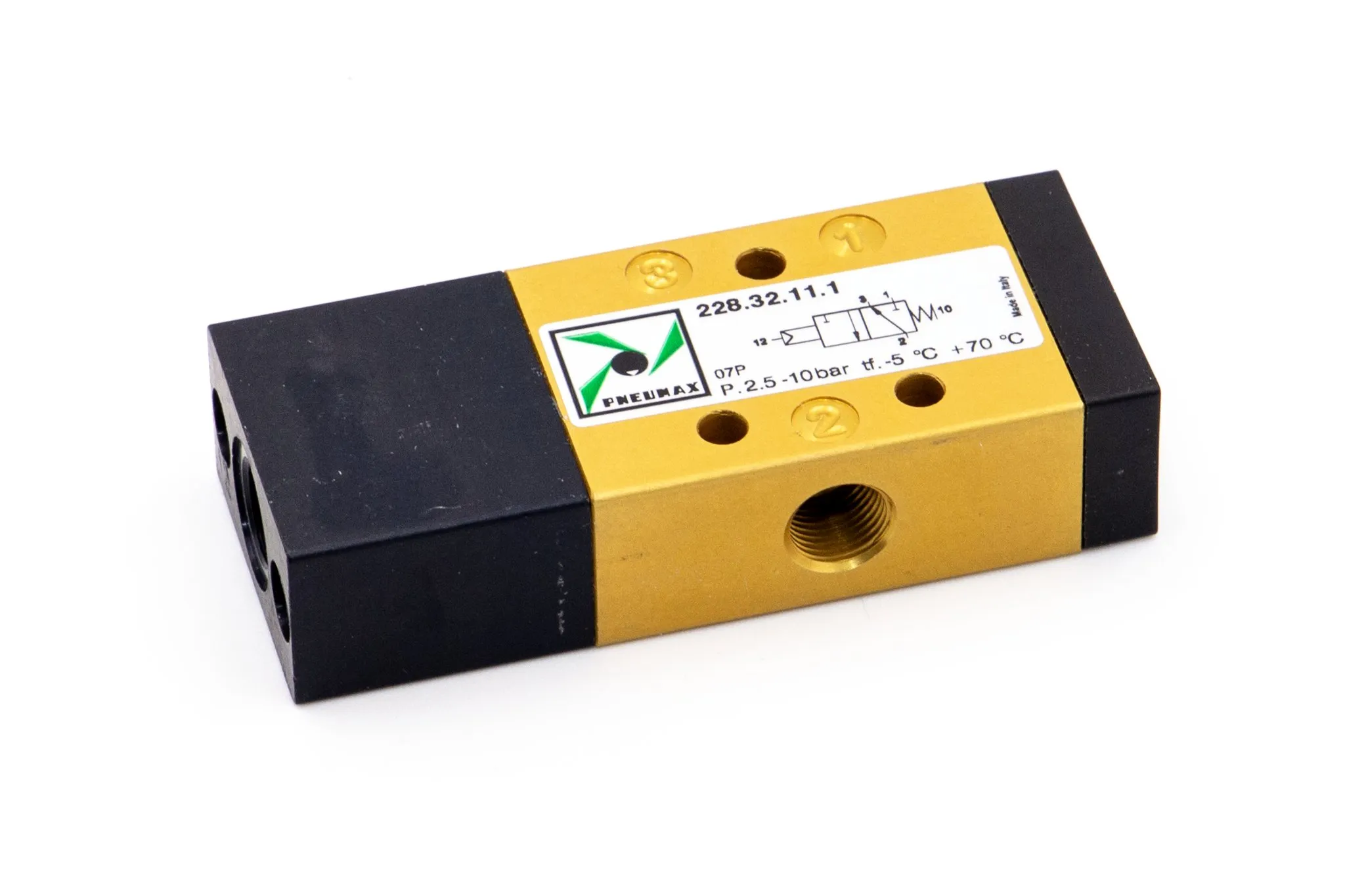 Válvula 3/2 G1" neumático - muelle