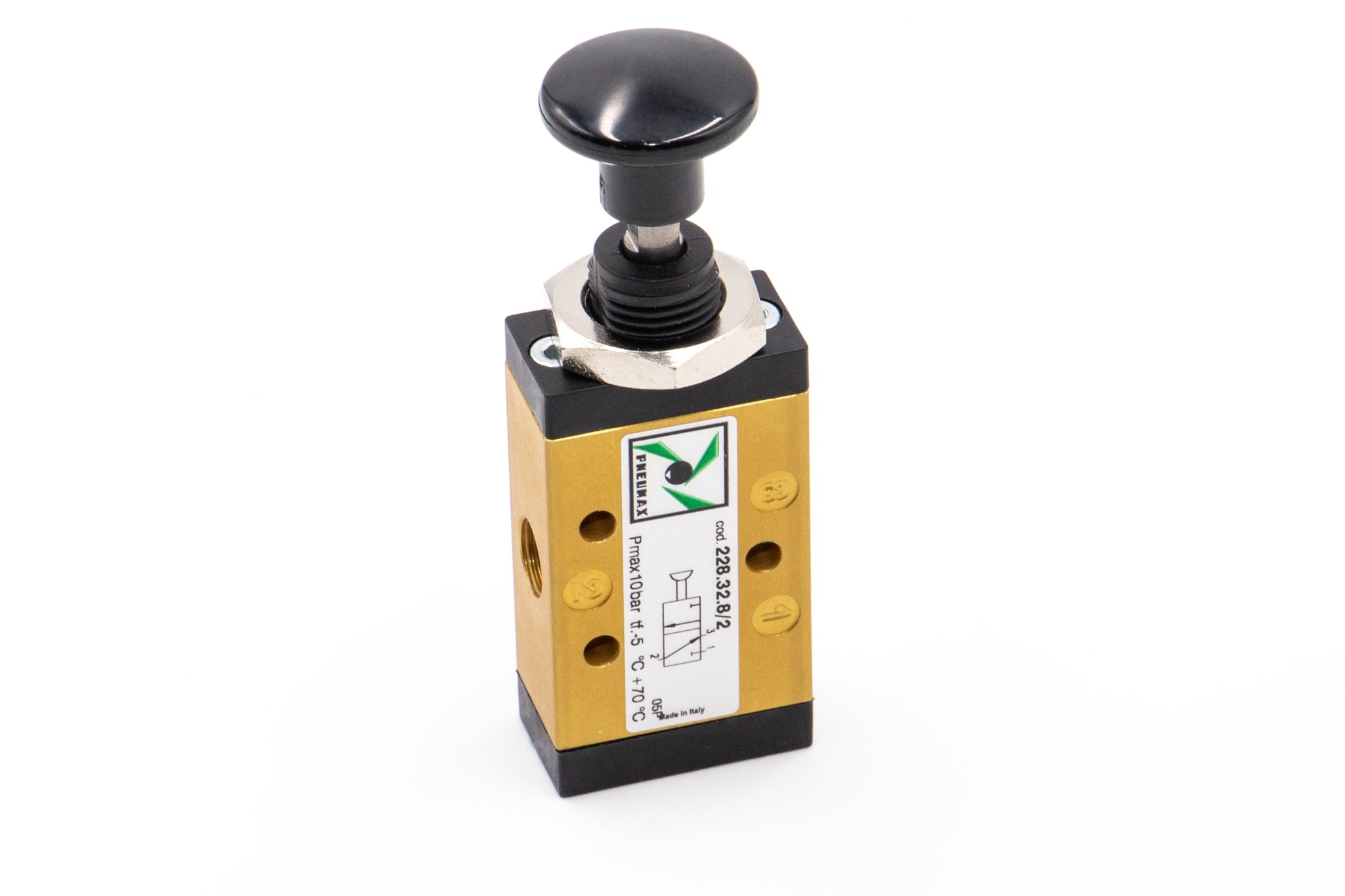 Válvula 3/2 G1/4" pulsador tirador 2 posiciones