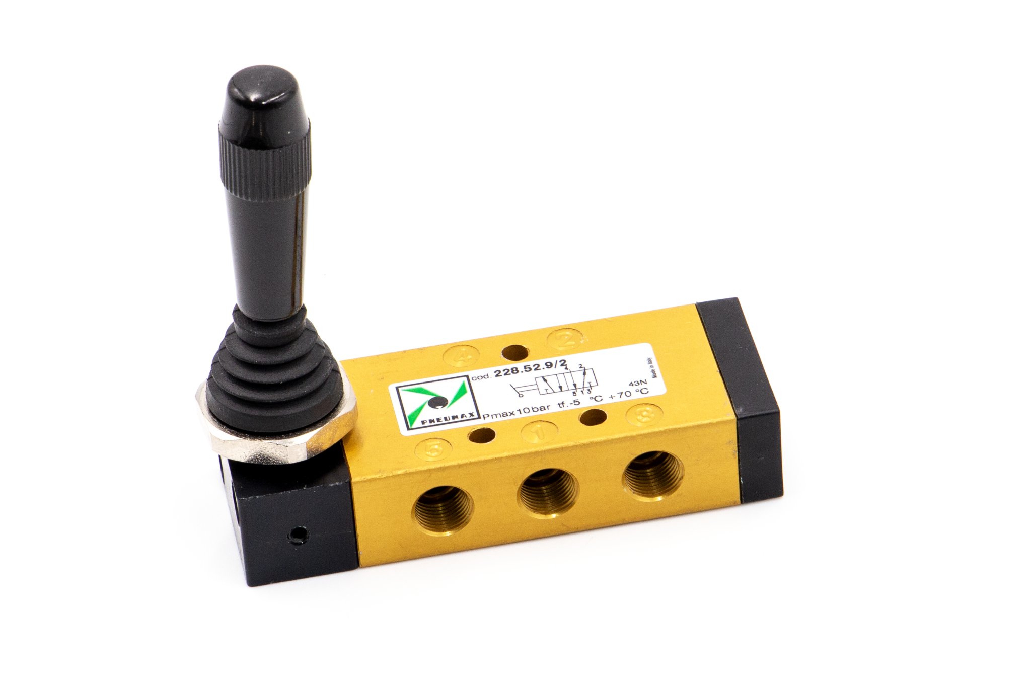 Válvula 5/2 G1/4" palanca lateral 2 posiciones roja