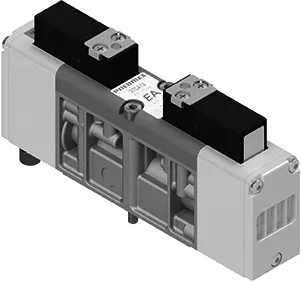 Electrovávula 5/3 solenoide - solenoide pilotaje autoalimentado ISO 15407-2