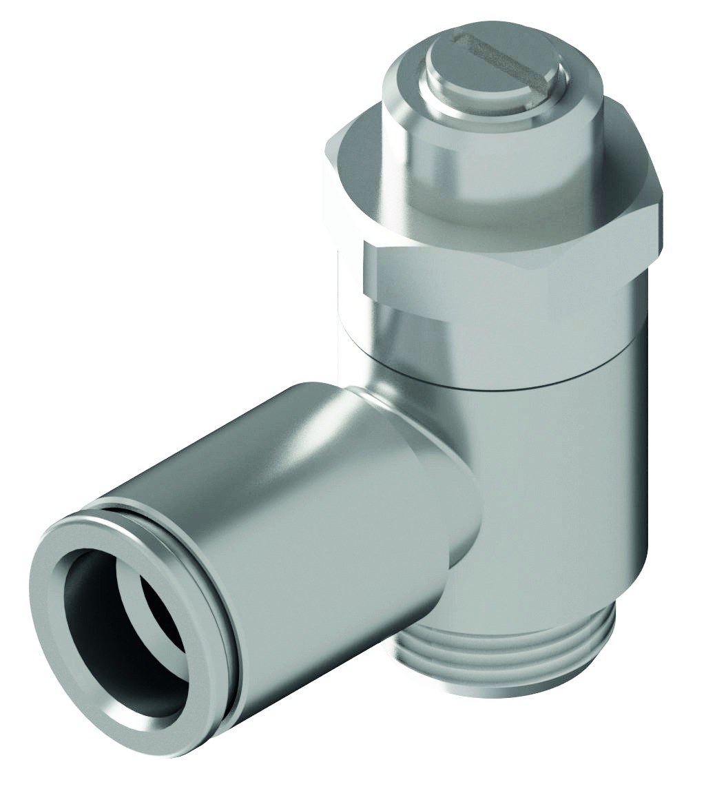 Regulador de caudal sin pomo conexión tubo Ø10 conexión rosca paralela G3/8"