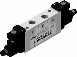 Electroválvula 5/2 G1/8" solenoide - muelle M8 en línea 24 VDC