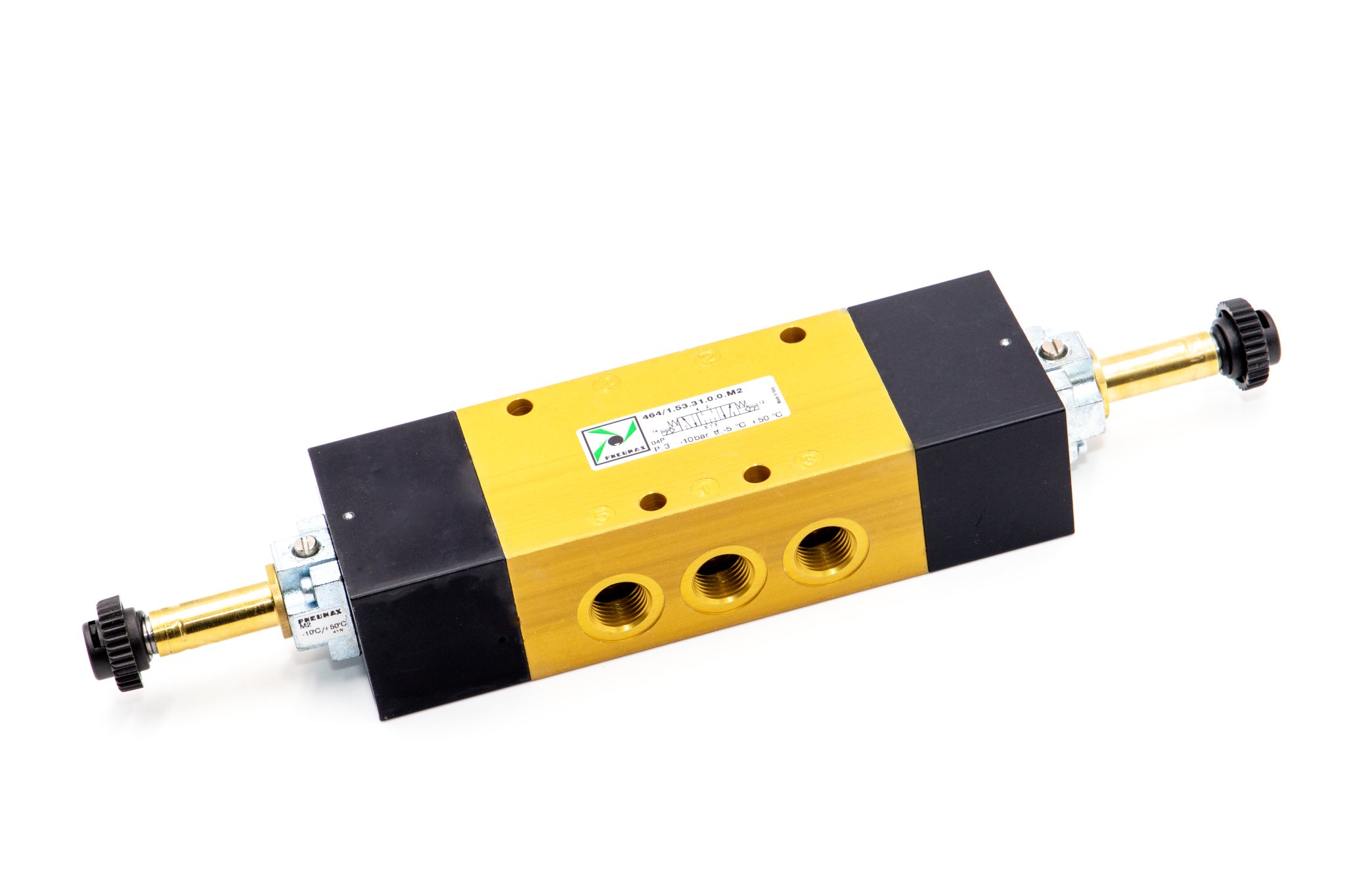 Electroválvula 5/3 G1/4" solenoide - muelle + M2 centros cerrados