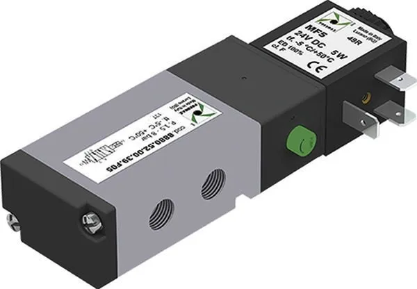 Electroválvula 3/2 G1/4" solenoide - muelle, normalmente cerrada, sin bobina