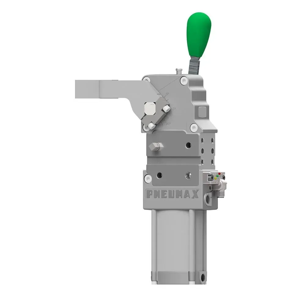 Brida neumática ligera Ø50, sensor M12 - PNP, rosca BSPP, sin brazo