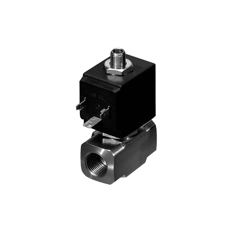 Electroválvula G1/4" 3/2 orificio 2,5 mm, NC - NA, cuerpo en acero inoxidable, juntas FPM, sin bobina