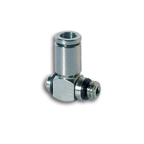 Racor mini codo conexión tubo Ø4 conexión rosca paralela M5