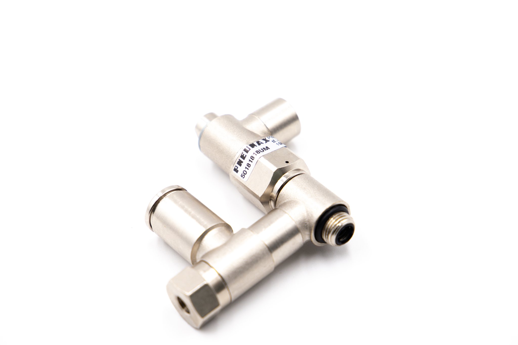 Válvula de bloqueo con regulación de caudal manual y pilotaje orientable conexión tubo Ø8 conexión rosca paralela G1/8"