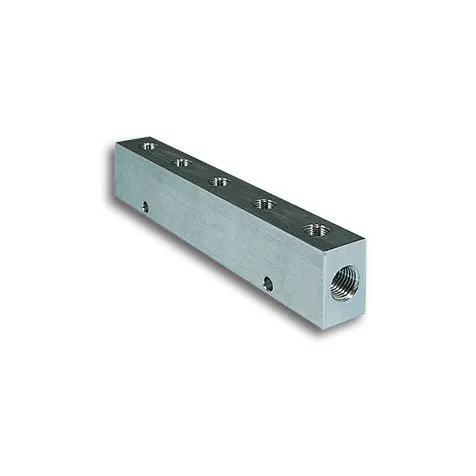 Regleta de distribución en línea con roscas paralelas 8 vías 2 - G1/2", 6 - G3/8"