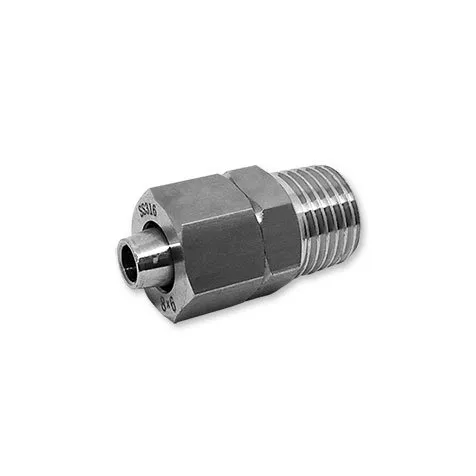 Conector recto cónico tubo Ø10 rosca G3/8" BSPT