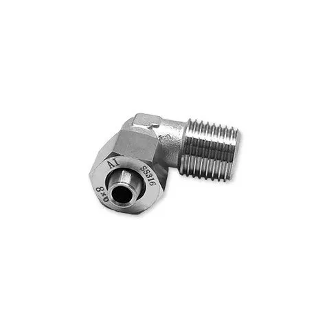 Conector codo cónico tubo Ø8 rosca G1/4" BSPT