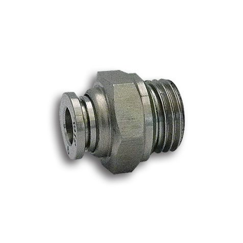 Recto de acero inoxidable tubo Ø6 rosca paralela G1/8"