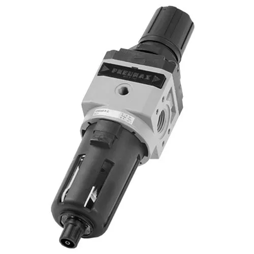 Filtro regulador de cuerpo en aluminio G1/2" - talla 3, 20 µm, 0 - 8 bar, pomo no bloqueable, purga automática