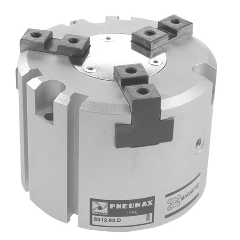 Pinza de tres dedos autocentrantes Ø25 de doble efecto