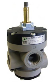 Válvula de obturador 3/2 G1/2" solenoide - muelle, autoalimentada, normalmente cerrada