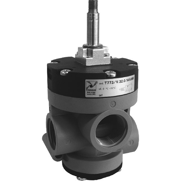 Electroválvula obturador de vacío 3/2 G3/4" solenoide - muelle, normalmente abierta